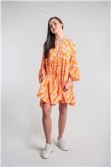 MADE IN ITALY ORANGE FRILL DRESS