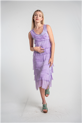 MADE IN ITALY PURPLE FRILL DRESS 