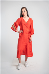 MADE IN ITALY RED WRAP DRESS