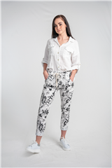 MADE IN ITALY GREY BLACK CAMO PRINTED PANTS 