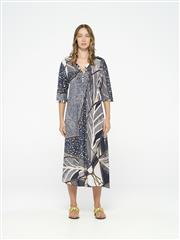 ONESEASON WHITE COAST NAVY WHITE LONG POPPY DRESS 