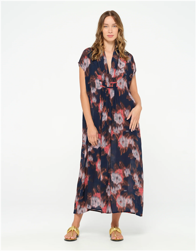 ONESEASON NAVY MULTI CYPRS FLO DRESS | Rosella - Style inspired by elegance