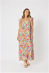 THREADZ MULTI MONET TIERED MAXI DRESS 