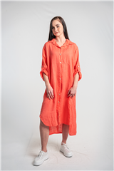 MADE IN ITALY PEACH DROP TAIL BACK DRESS