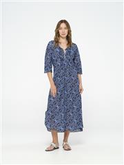 ONESEASON BLUE MULTI KYOTO LONG POPPY DRESS 