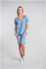 MADE IN ITALY LIGHT BLUE HEART EMBROIDERED TOP 