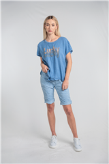 MADE IN ITALY BLUE LUCKY PRINTED TOP