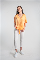 MADE IN ITALY ORANGE KNOTTED TOP 