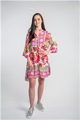 MADE IN ITALY PINK HEART EYE SHORT DRESS 