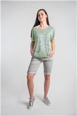 MADE IN ITALY GREEN STRIPE TOP