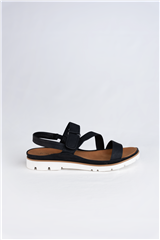 JOLIE BLACK SANDAL WITH VELCRO CROSSOVER 