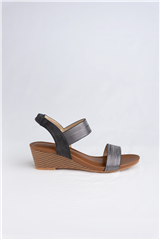 JOLIE BLACK WEDGE SANDAL 