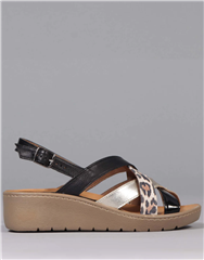 FROGGIE BLACK MULTI STRAPPY SANDALS