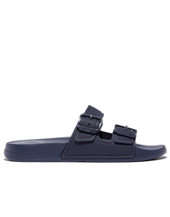 FIT FLOP MIDNIGHT NAVY IQUSHION BUCKLE SLIDES 