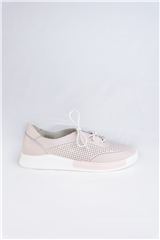 JOLIE PINK LACE-UP LEATHER SNEAKERS