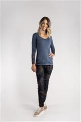 MADE IN ITALY BLUE LACE CUFF TOP