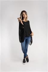MADE IN ITALY BLACK BATWING TOP