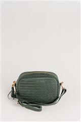 ITALIAN GREEN WOVEN LEATHER BAG