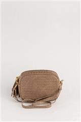 ITALIAN BRONZE WOVEN LEATHER BAG