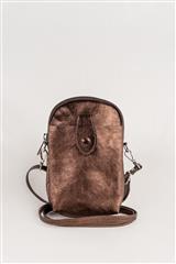 ITALIAN BROWN PHONE LEATHER BAG