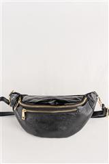 ITALIAN BLACK LEATHER MOON BAG