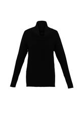 MARBLE BLACK POLO NECK KNIT TOP 