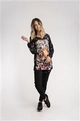 MADE IN ITALY BLACK MULTI LEOPARD TOP