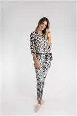 MADE IN ITALY WHITE GREY ANIMAL PANTS