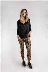 MADE IN ITALY GOLD MULTI ANIMAL PANTS 