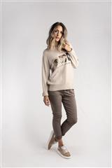MADE IN ITALY BEIGE HEART KNIT TOP