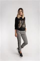 MADE IN ITALY BLACK GOLD PRINT CARDIGAN