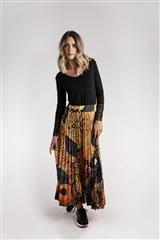 MADE IN ITALY YELLOW MULTI LONG SKIRT 