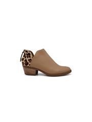 JULZ YARA BEIGE LEOPARD HEELED ANKLE BOOT