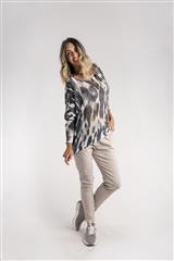 MADE IN ITALY GREY GOLD ANIMAL TOP