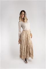 MADE IN ITALY BEIGE SILKY SKIRT