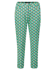 BETTY BARCLAY GRNMULT WOVEN TROUSERS 