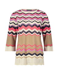 BETTY BARCLAY MULTI STRIPES KNIT SWEATER 