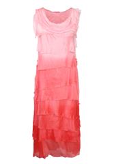 MADE IN ITALY PINK FADED RUFFLE DRESS 