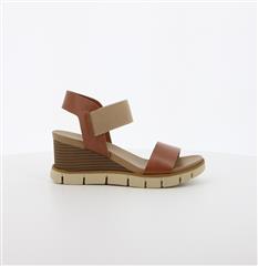 HUSH PUPPIES  COGNAC FREJA WEDGE SANDAL