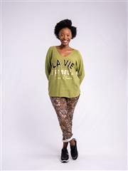 MADE IN ITALY GREEN LA VIE KNIT TOP 
