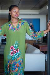 ICONIC GREEN PINK CARLI DRESS 