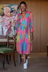 ICONIC RAINBOW STRIPES LEILA DRESS 