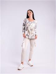 MADE IN ITALY BEIGE MULTI PRINTS TOP 