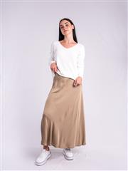 MADE IN ITALY LIGHT BROWN SILK SKIRT 