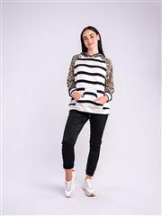 MADE IN ITALY BROWN ANIMAL PRINT HOODIE 