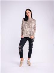MADE IN ITALY LEOPARD HOOD TOP 