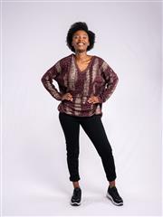 MADE IN ITALY MAROON MULTI KNIT TOP 