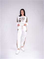 MADE IN ITALY WHITE TRACK PANTS 