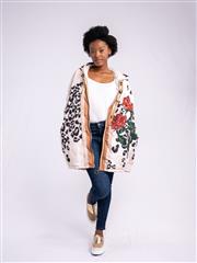 MADE IN ITALY CREAM MULTI ROSE COAT 