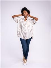 MADE IN ITALY BEIGE GREY BLOUSE 